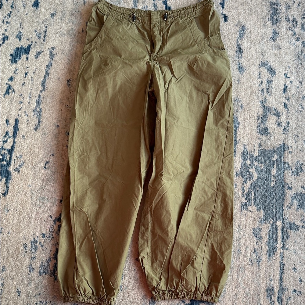 Anthropologie Olive Green Drawstring Jogger Pants - Picture 2 of 8
